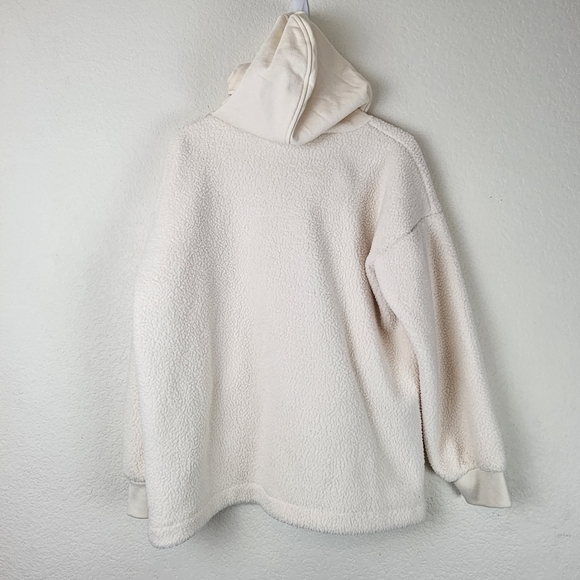 Madewell Resourced Fleece Bubble Sleeve Hoodie Sweatshirt - Picture 4 of 11